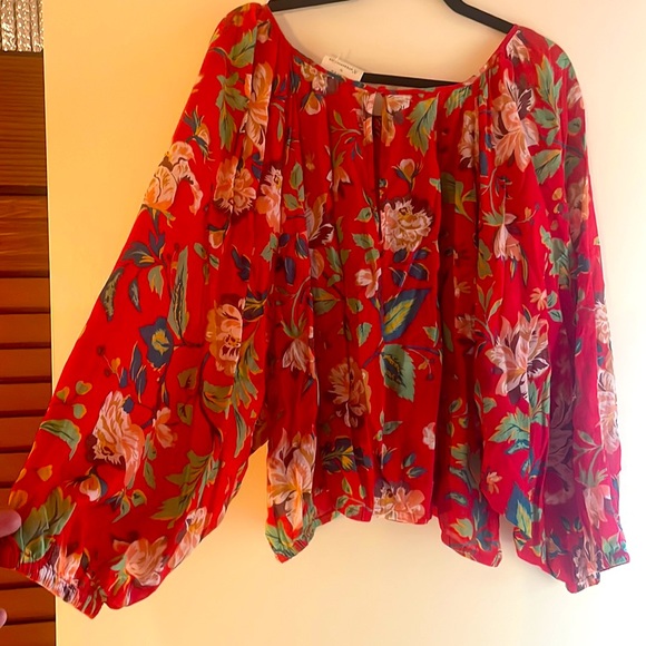EUC Maeve Red Floral Blouse - Picture 5 of 8
